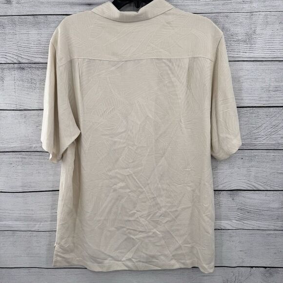 Tommy Bahama Hawaiian Shirt Mens Size Small Ivory 100% Silk Button Up - Picture 7 of 9